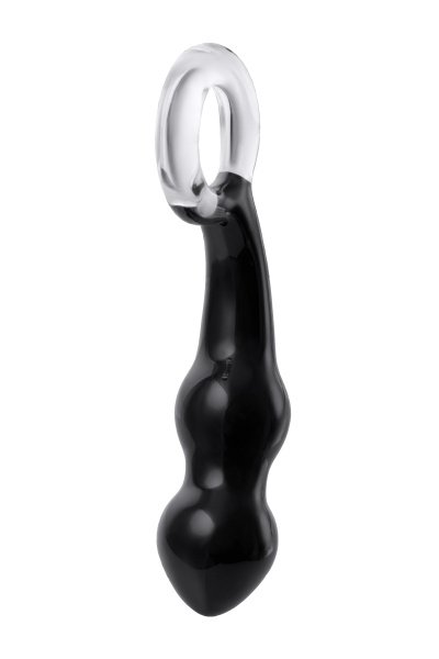 Анальный фаллоимитатор Sexus Glass, стекло, черный, 17 см