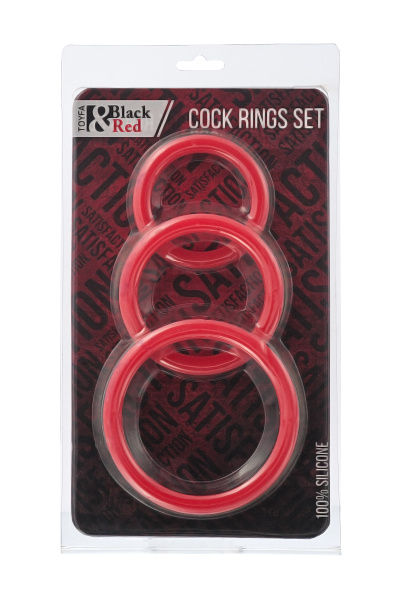 Набор эрекционных колец TOYFA Black&Red,