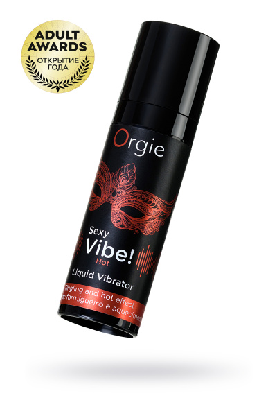 Гель для эротического массажа Orgie Sexy Vibe Hot с разогревающим и вибрирующим эффектом, 15 мл