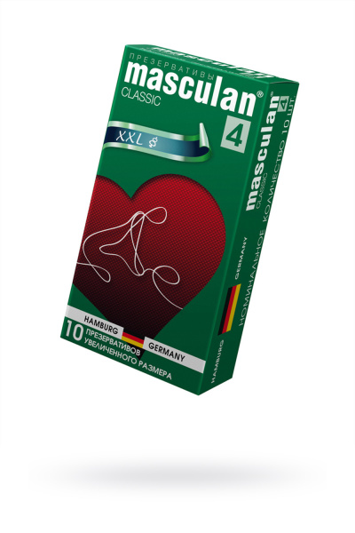 Презервативы Masculan, classic 4, XXL, увеличенного размера, 20 см, 5,4 см, 10 шт.