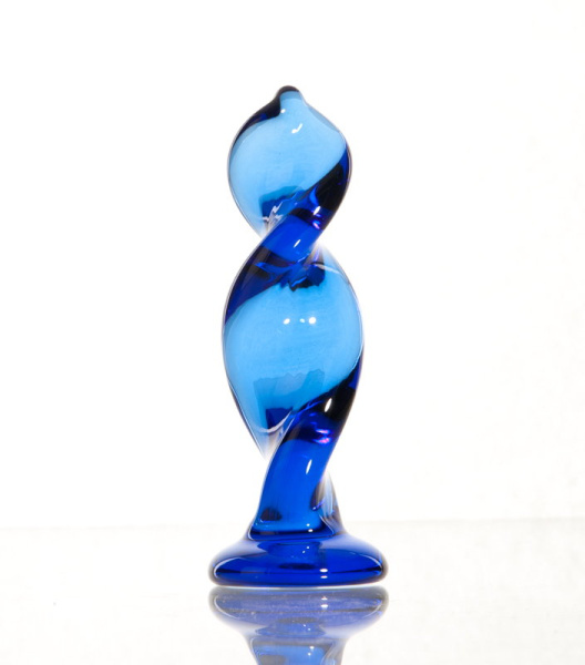 Анальная втулка Sexus Glass, стекло,синий, 12 СМ, Ø 3,5 см