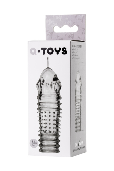 Насадка на пенис TOYFA A-Toys BALDI, TPR, прозрачный, 15,3 см