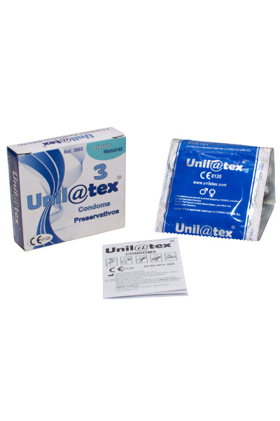 Презервативы Unilatex, natural plain, гладкие, классические, 19 см, 5,4 см, 3 шт.