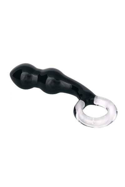 Анальный фаллоимитатор Sexus Glass, стекло, черный, 17 см